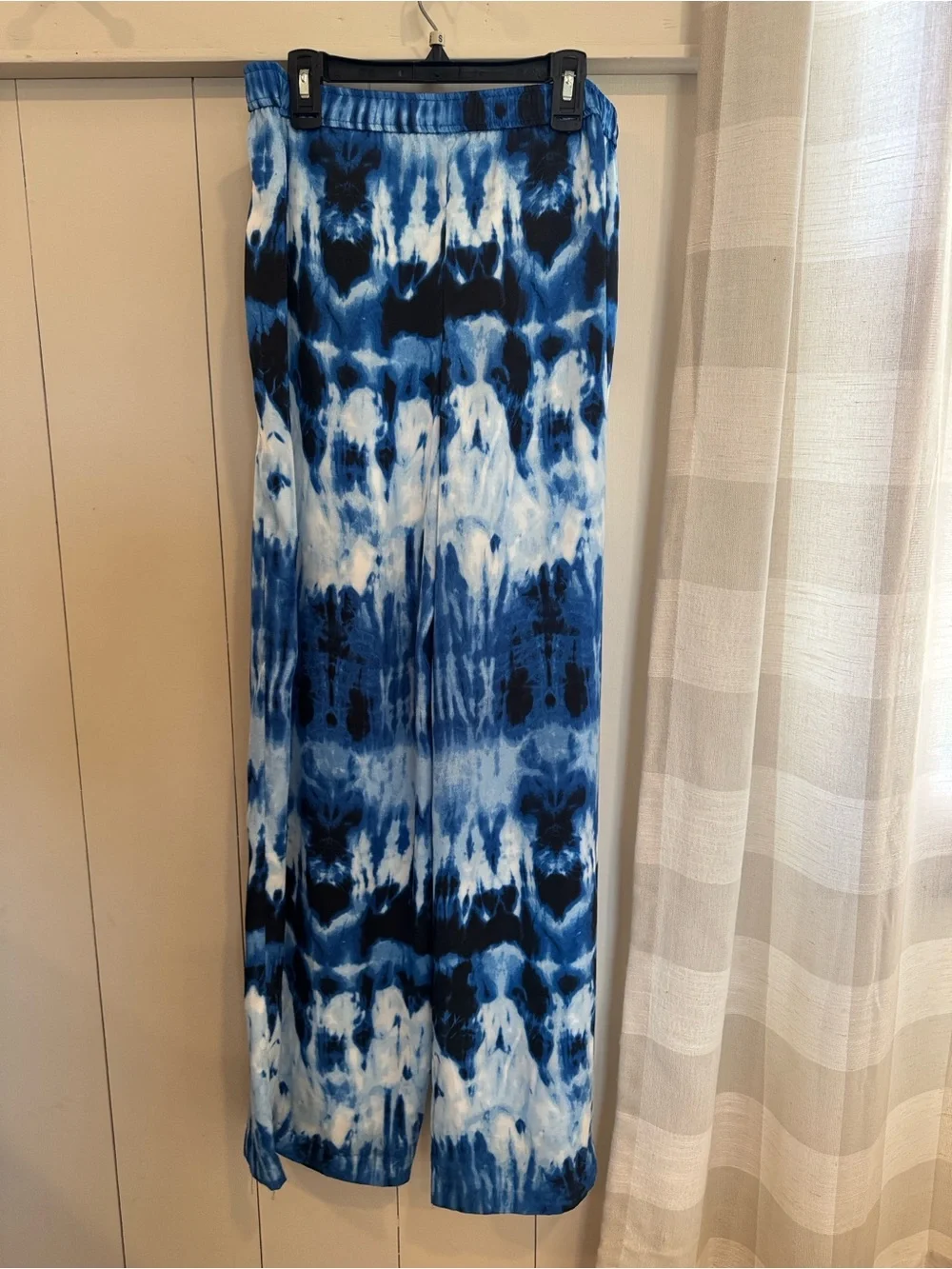 Michael Kors Blue and White Tie-Dye Maxi Skirt